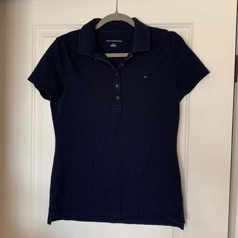 Tommy Hilfiger Navy Blue Polo Shirt Large